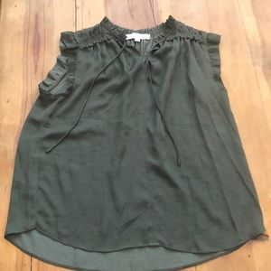 Loft army green blouse